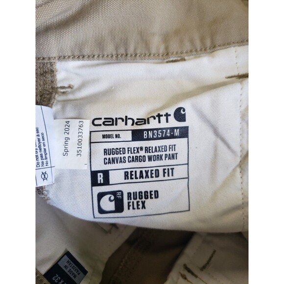 Carhartt Rugged Flex Relaxed Fit Canvas Cargo Work Pant Brown 32x32 BN3574-M - Picture 6 of 15